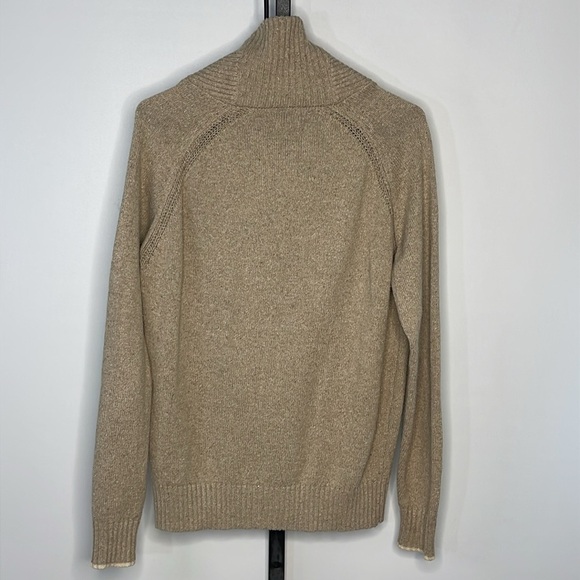 Peter Millar Men’s Shawl Pullover Seaside Sand Sweater Sz M Cotton Flax & Silk - Picture 8 of 15